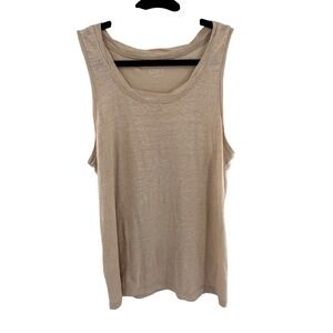 LOFT Linen Tank Top Beige Sleeveless Casual Everyday Women's Size S